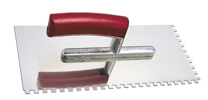 Drişcă de gletuit 280x130x0,7mm, E8, inox, dinţată - mâner curbat, UA33, Z1701808