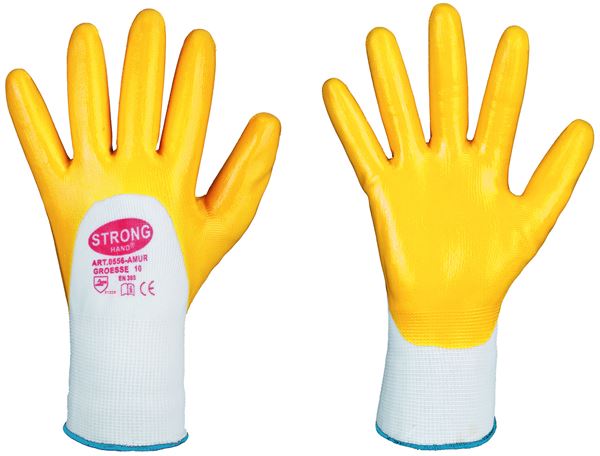 Manusi tricot fin AMUR STRONGHAND®, galbene, EN388, M10, VPE144, Z055610