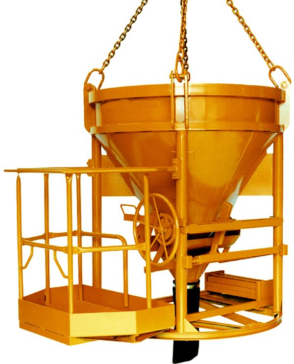 Siloz pentru beton 1016H.12 PAM, 1000l cu nacelă pentru persoane, cilindric-conic, Z1016H1000PAM