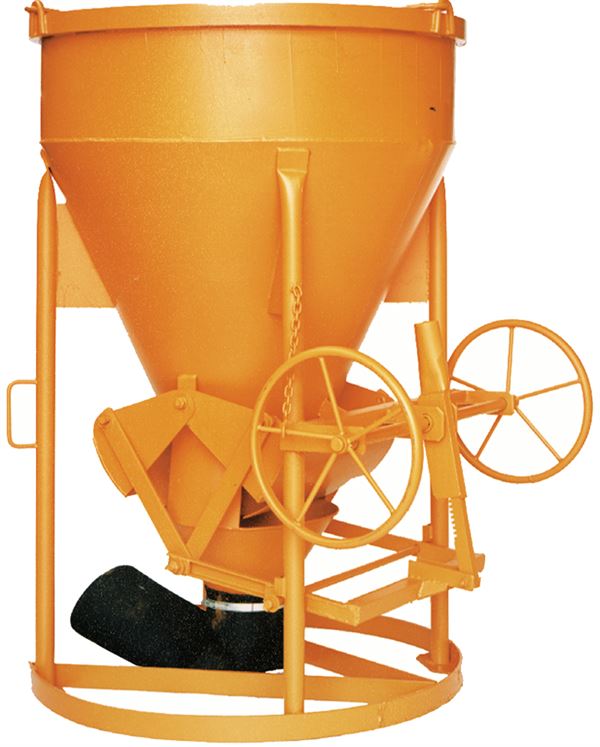 Siloz pentru beton 1016H.13, 1250l cilindric-conic, cu roată de mână, Z10870