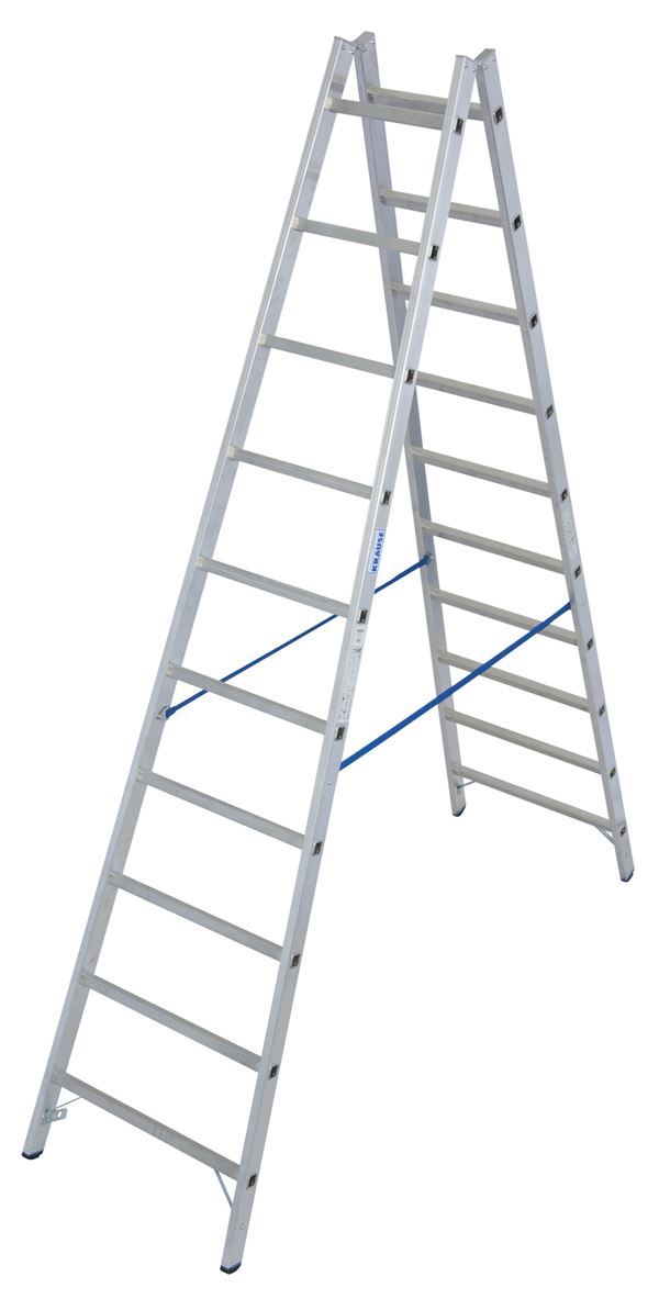 Sprossen-Doppelleiter Alu KRAUSE® STABILO® 2x10 Sprossen 2,90m, AH= 4,10m, Gew. 10,7kg, Z124937