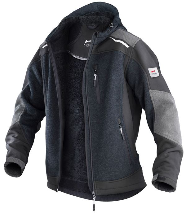 Strickjacke KÜBLER WEATHER dunkelgrau/schwarz 440 g/m² Gr. XL, Z17419899XL