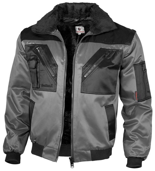 Jachetă pilot QUALITEX, gri/neagră, cu dungi, 265 g/m², mărime XXL, Z23621XXL