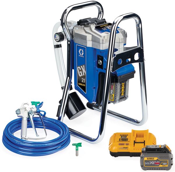 =81= Aparat de stropit Airless cu acumulatori GX 21 m. 2x54V FLEXVOLT 6,0Ah, cu acumulatori, pistol spray, Z25T967