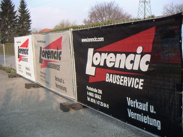 Gard de protecţie vizuală pentru construcţii, 340 x 175cm, imprimare digitală, 11-20 bucăţi, 330g/m², Z34017510
