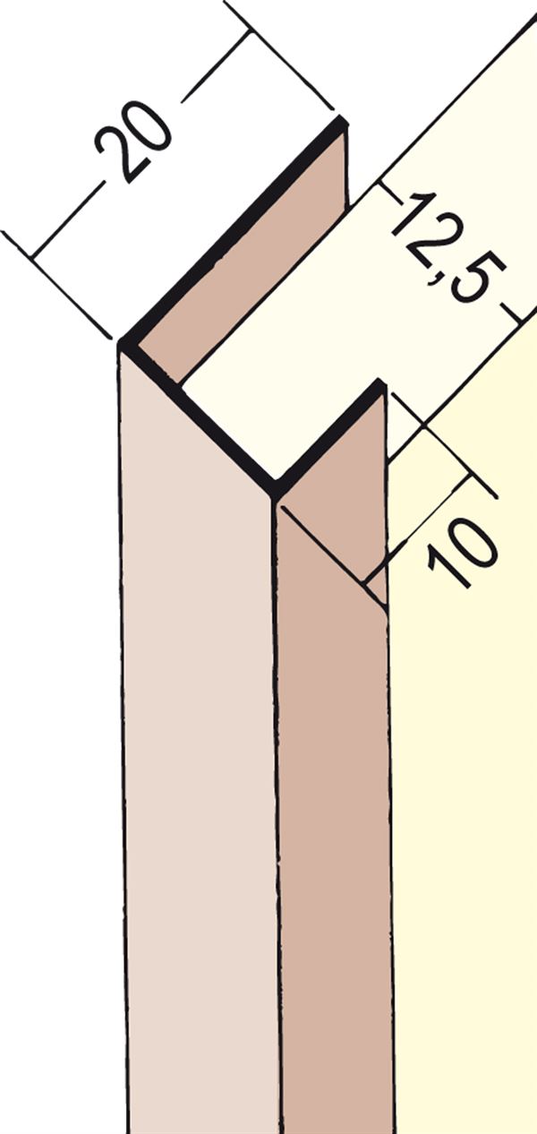 Profil de încadrare din PVC 3741, 12,5mm, 2,5 ml/bară, 50 bare/legătură, 42 legături/palet, Z43741250