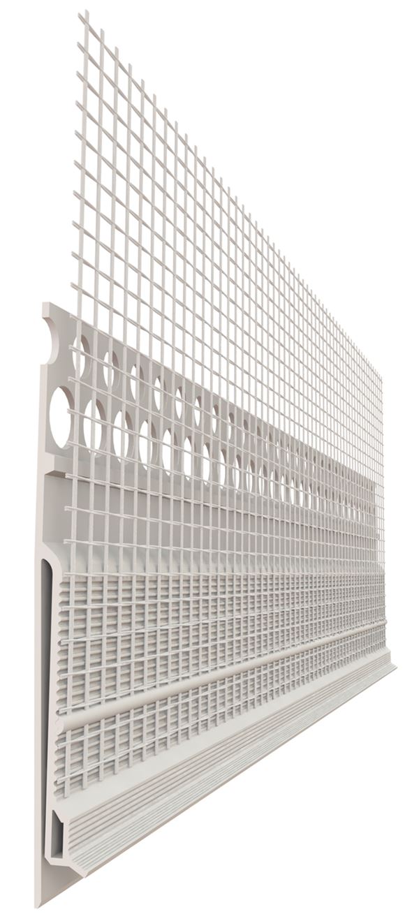 PVC-Blechanschlussprofil m. WDVS-Gewebe Steckverb. 2,5lfm/Sta VPE25 = 62,5lfm 40Kart/Pal, Z43749250LO