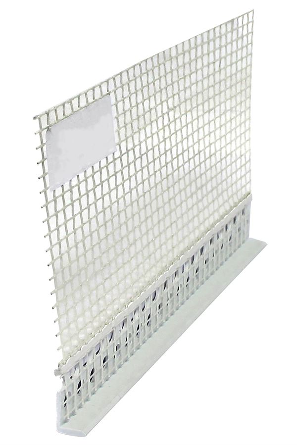 Profil WDVS închidere tencuială, din PVC, ţesătură, 2,5 ml/bară, grosime tencuială 10mm, 25 bare/cut, 109 cut/pal, Z6411250