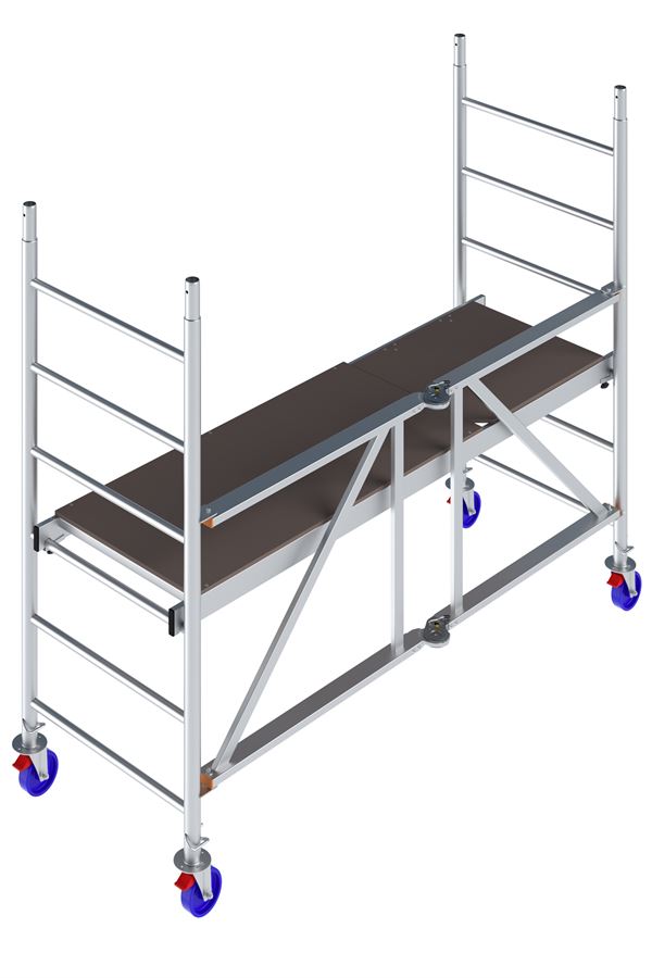 Schela mobila pliabila din Aluminiu, KRAUSE® MONTO® PROTEC® XS, Dimensiuni 2,00x0,60m, AH= 2,90m, Z942104